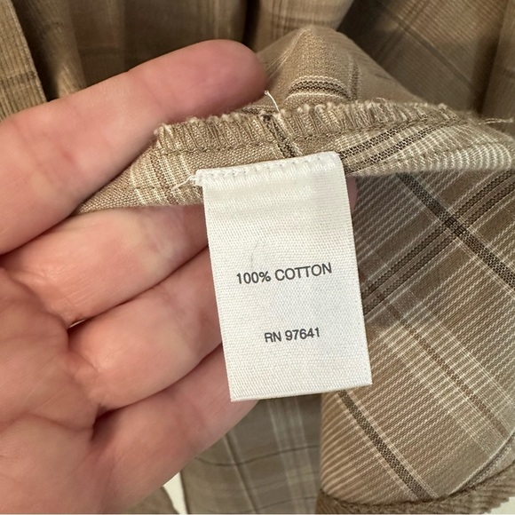 J. Jill Women’s Long Sleeve Brown Plaid Corduroy Button Up Top Sz XL GUC - Picture 7 of 8